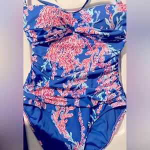 Lilly Pulitzer, nwot,  women’s swimsuit, size 10, one piece, coral and blue